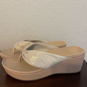 Vionic Gold Wedge Flip Flop